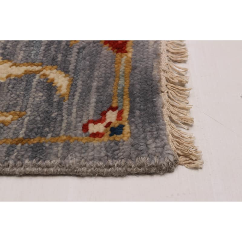 ECARPETGALLERY Hand-knotted Modern Oushak Grey Wool Rug - 6' 1" x 8' 11"