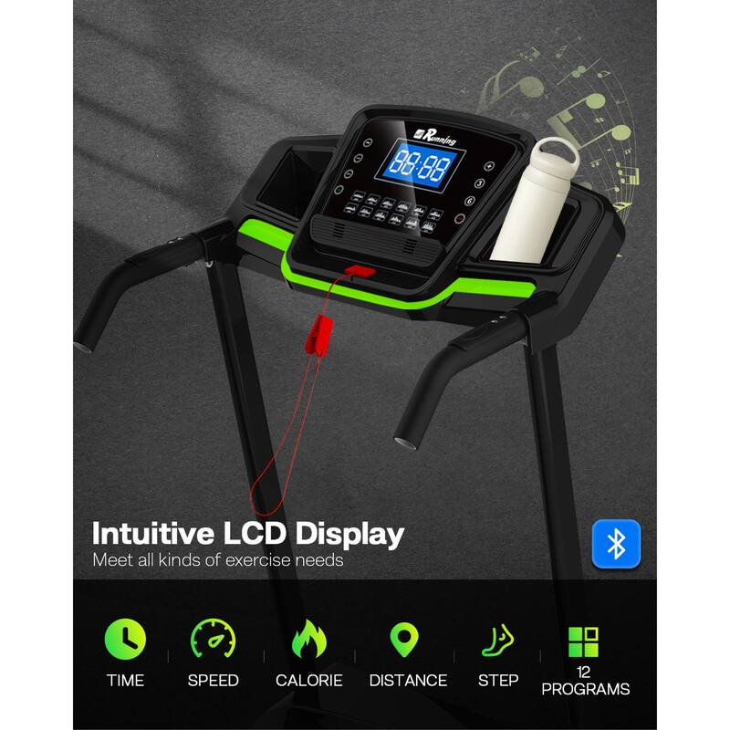 Foldable Treadmill with Incline, Folding Treadmill for Home Electric Treadmill Workout Running Machine, Handrail Controls Speed