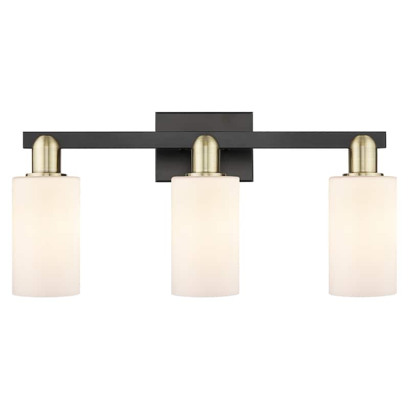 Innovations Lighting 716-3W-11-23 Clymer Vanity Clymer 3 Light 23" - Black Antique Brass / Matte White