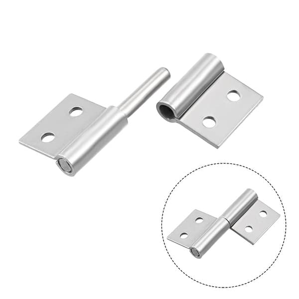 MroMax Lift Off Hinge Silver Tone 2Pcs 3inch Long Stainless Steel Slip Joint Flag Hinges for Window Cupboard Cabinet Door