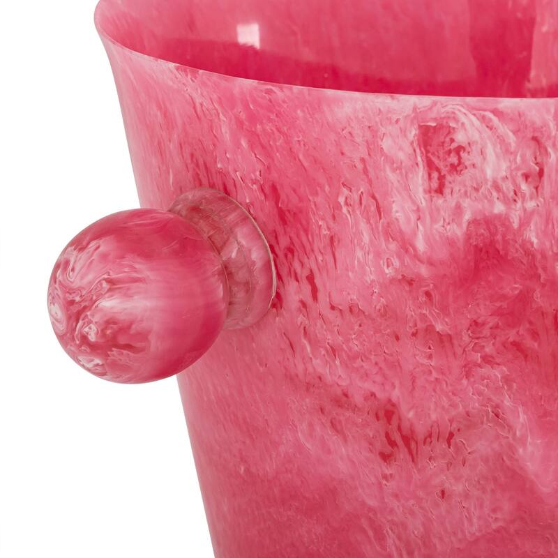 Pink Resin Ice Bucket w/Handles