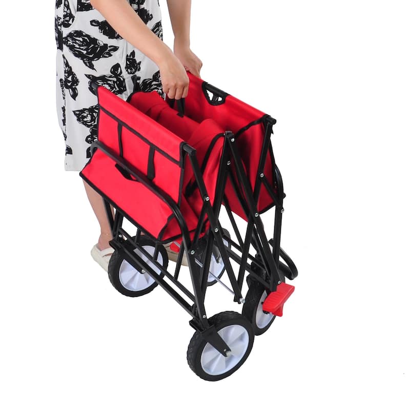 Outdoor Utility Folding Wagon Shopping Beach Cart