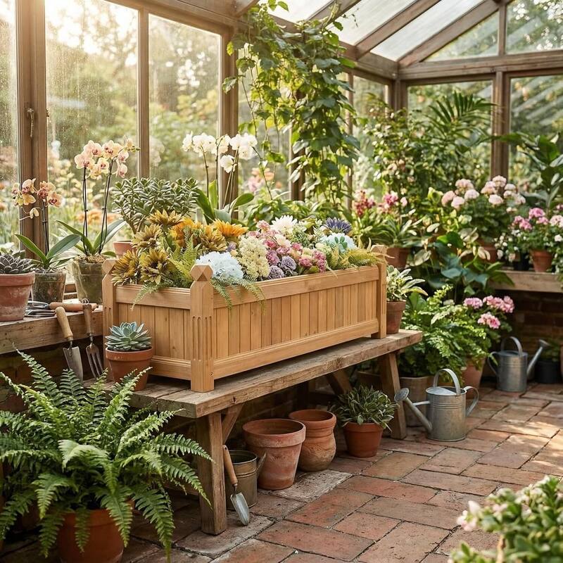 Wooden Raised Garden Bed, Elevated Planter Box for Vegetables, Fruits, Flowers, Herbs - N/A