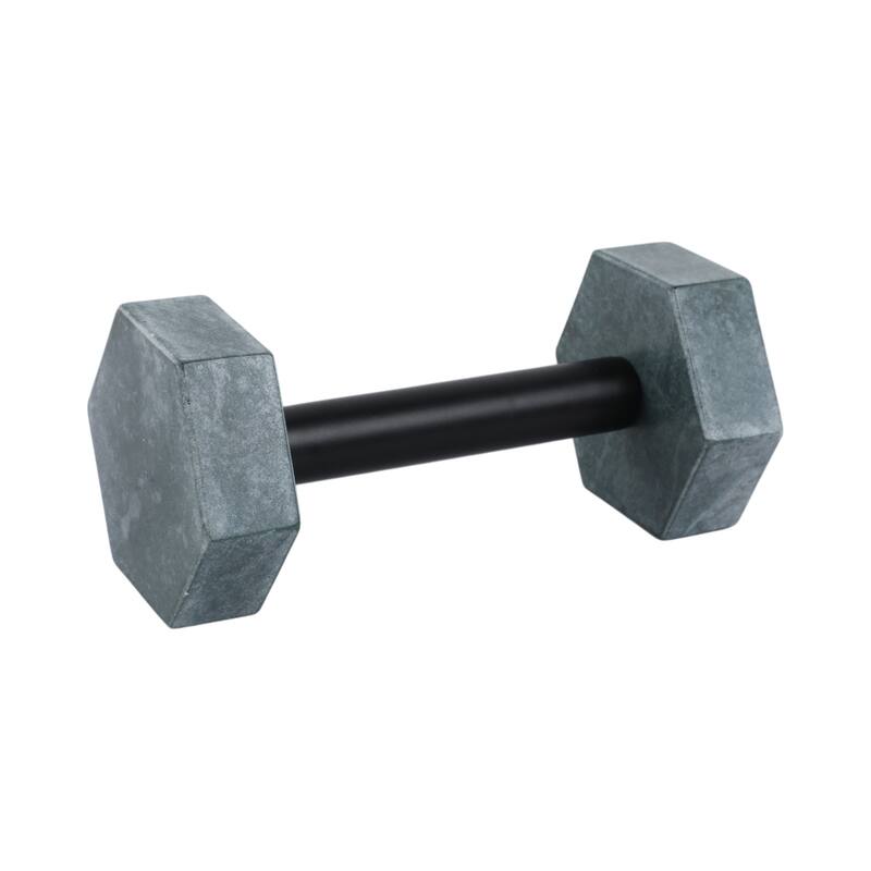 Marble Stone Decorative Figurine Dumbbell Shape Accent - 4" Green - 8" x 4" x 4"