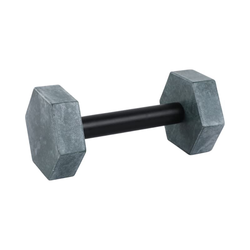 Stone Marble Dumbbell Figurine Modern Geometric Sculpture - 4" Green - 8" x 4" x 4"