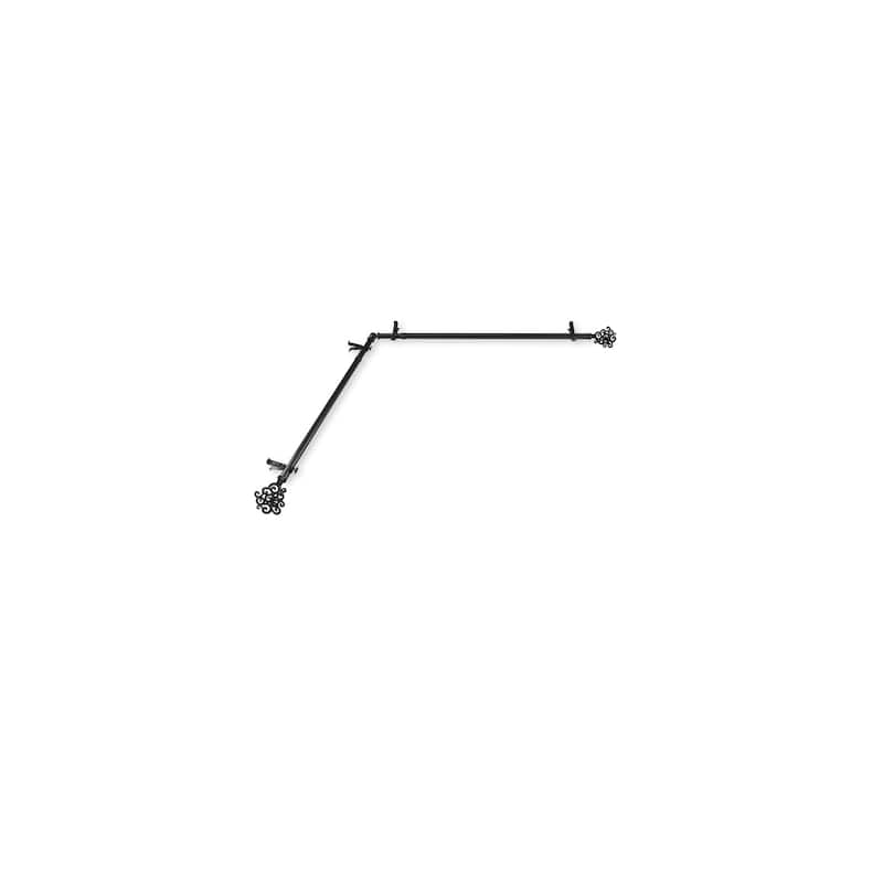 Baroque Curtain Rods & Hardware Set - Decorative Finials, Steel Rods, Adjustable Lengths - M