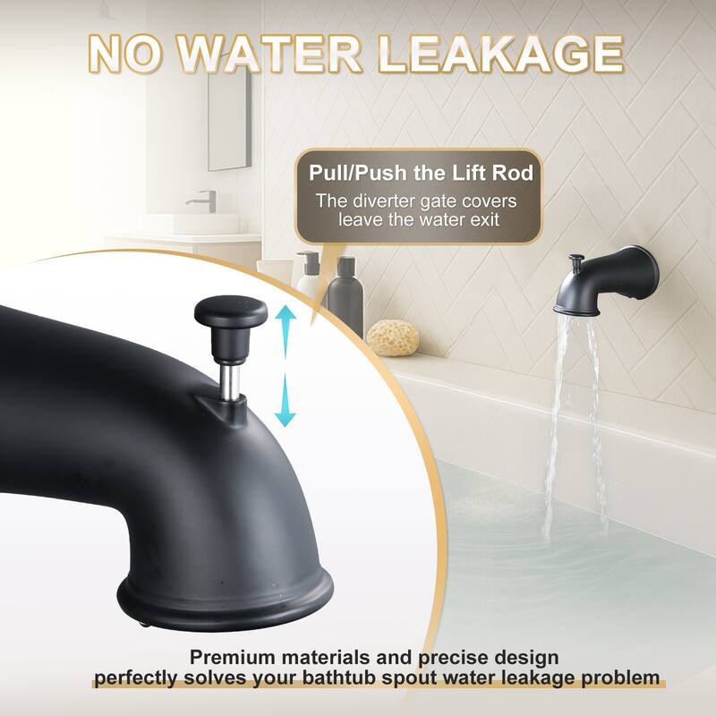 WOWOW Modern Style Bathtub Spout with Integrated Diverter