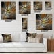 preview thumbnail 4 of 6, Designart 'Symmetrical Yellow Fractal Flower' Modern wall clock