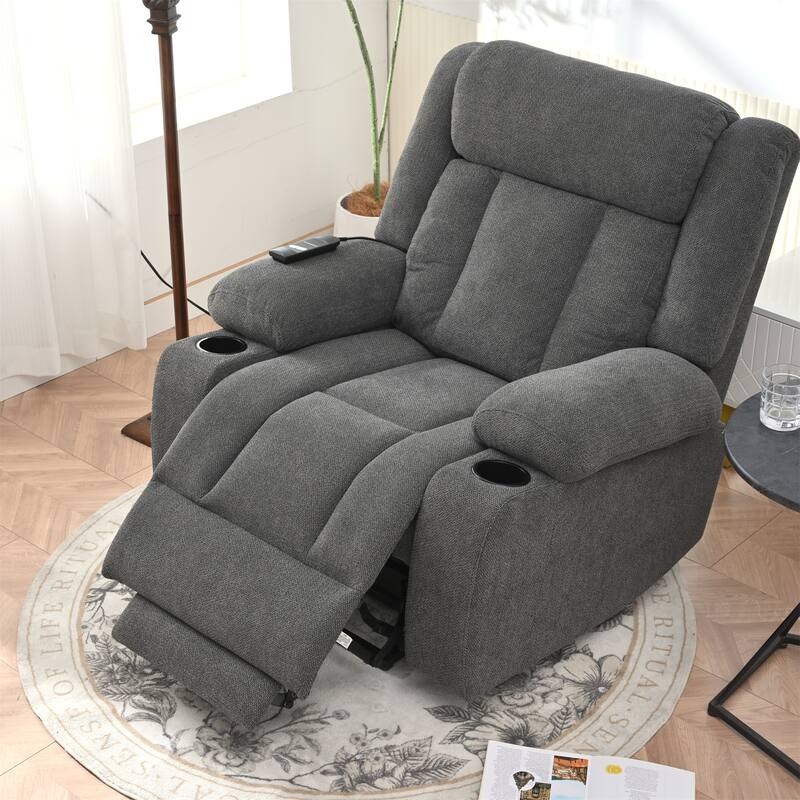Power Lift Recliner Chair for Elderly, Classic Single Sofa,Home Theater Seat with 2 Cup Holders, Side Pockets, Remote Control