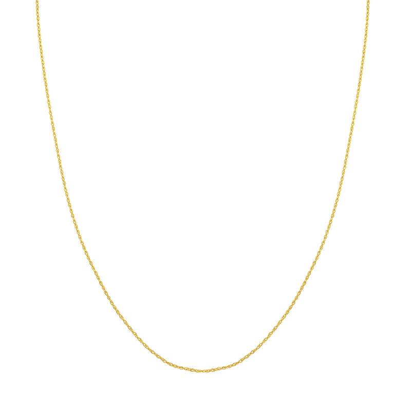 Curata 14k Yellow Gold 0.85mm Light Weight Rope Chain Necklace (Spring Ring)