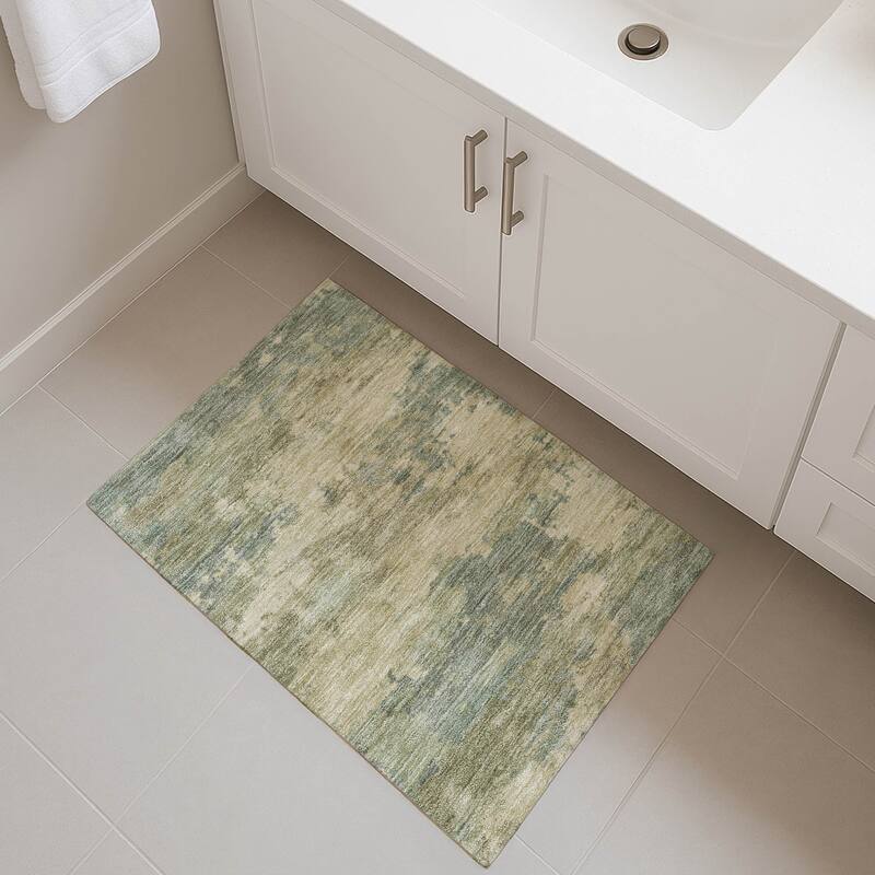 Premium Washable Super Soft Modern Chic Mayfield Rug - Seafoam - 1'8" x 2'6"