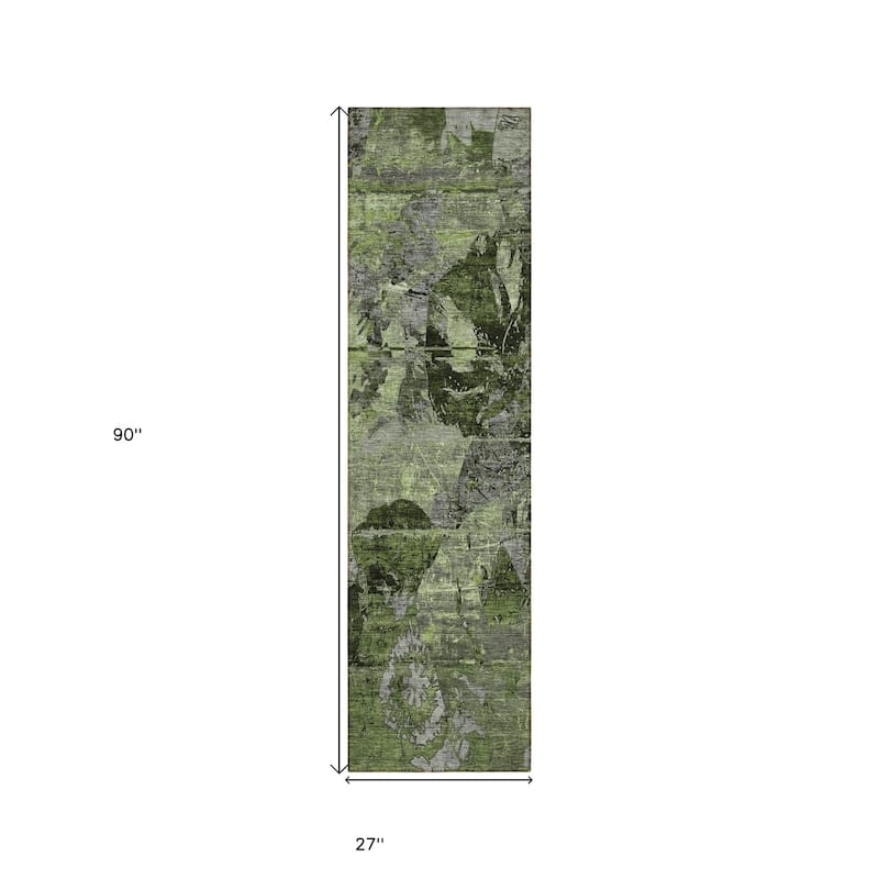 Hana Contemporary Abstract Weather Resistant Blended Style Runner Outdoor Rug - 2' X 8'