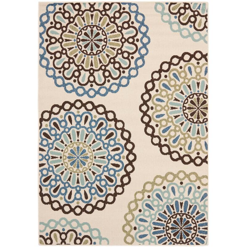 SAFAVIEH Veranda Felizitas Geometric Medallion Indoor/Outdoor Area Rug