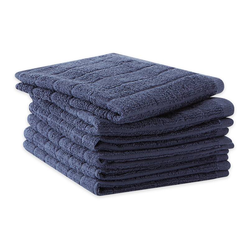 DII Solid Windowpane Terry Dishcloth Set of 6