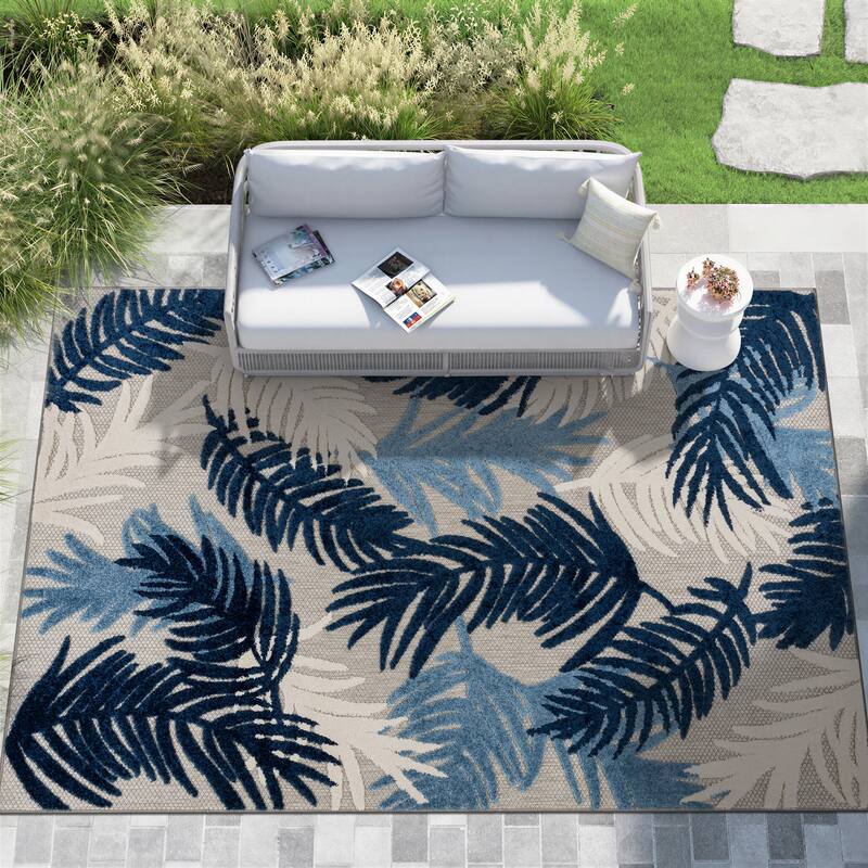 World Rug Gallery Tropical Floral Modern Indoor/Outdoor Area Rug