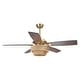 preview thumbnail 15 of 18, 52" Farmhouse Natural Rope Reversible 5-Blade Gold Ceiling Fan with Remote