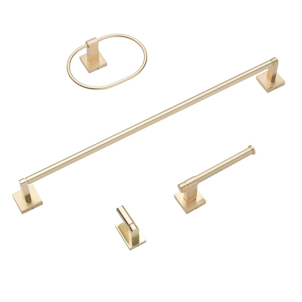 GlideRite 4-Piece Bathroom Hardware Set - 9024-KIT-SQ