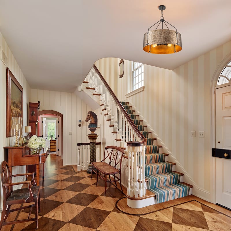 4-Light Modern Industrial Drum Pendant Light with Bronze Finish - W22.05"