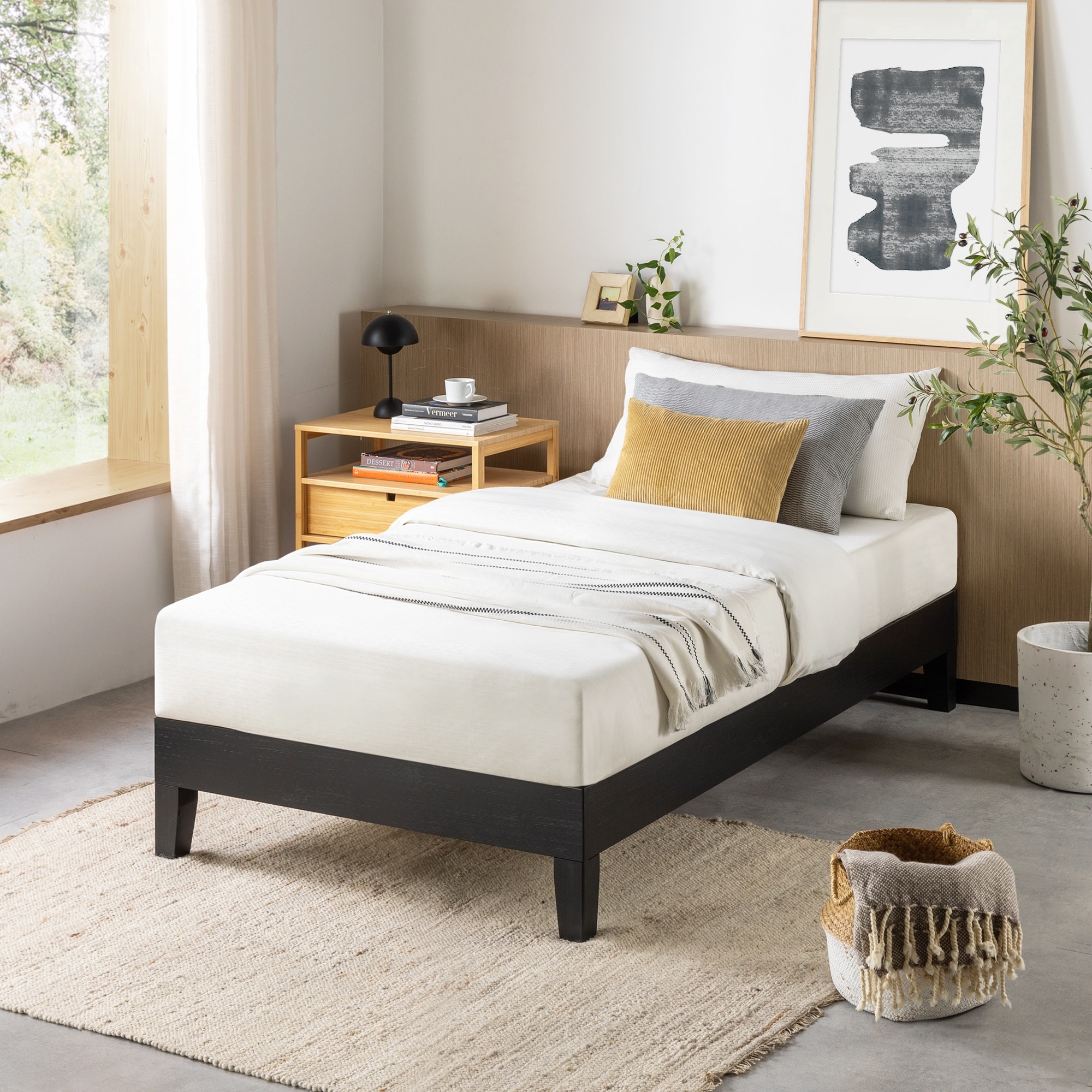 Crown comfort size 12 inch grand solid wood platform bed frame new arrivals