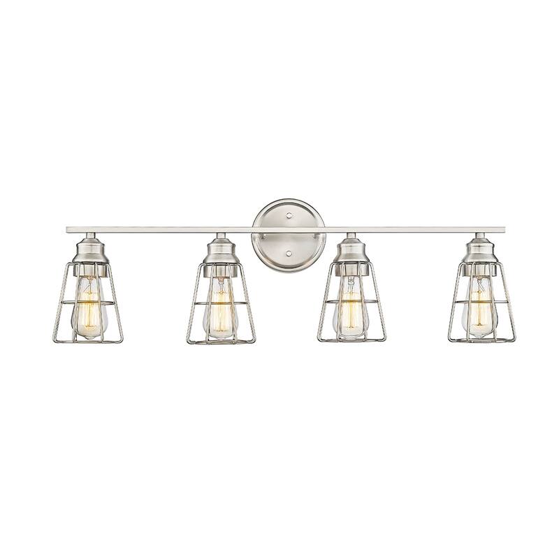 Millennium Lighting 4 Light Bathroom Vanity Fixture with Metal Shade - Brushed Nickel