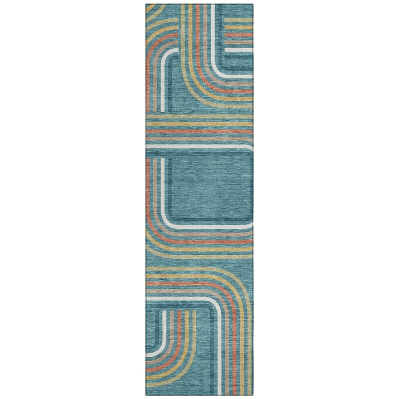 Machine Washable Indoor/ Outdoor Modern Leawood Chantille Rug