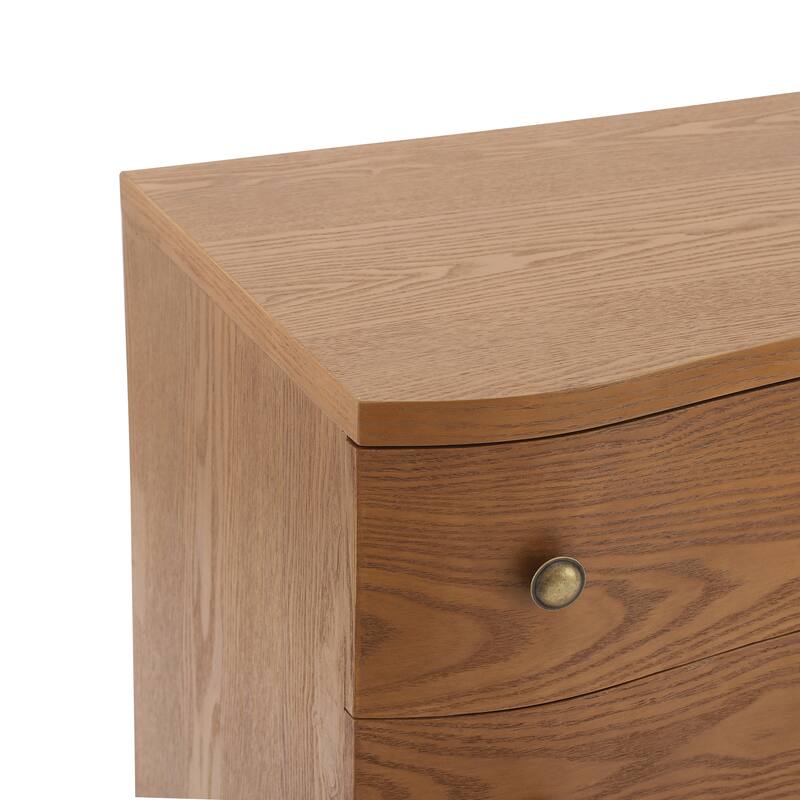 Christopher Knight Home - Modern Minimalist 23.62" Nightstand with Roller Glide Drawers & Solid Wood Legs, Versatile Home Use