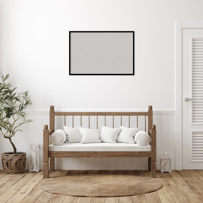 Black Gallery Deep Wood Framed Grey Corkboard Bulletin Board