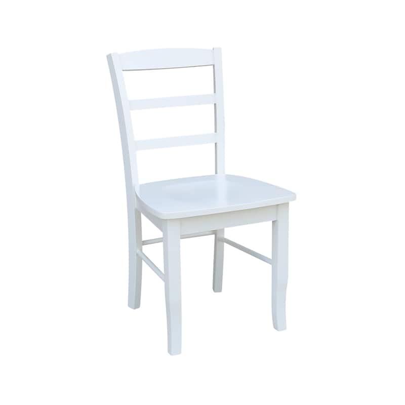 Solid Wood Dining Table with Two Madrid Chairs in White - (Set of 3)