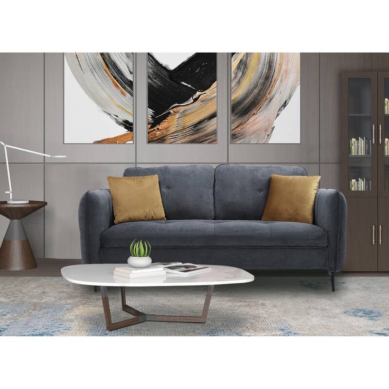 Modern Fabric Loveseat Sofa