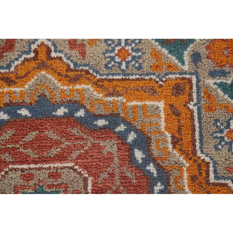 Geometric Kazak Runner Rug Handmade Wool Carpet - 2'6" x 8'2"
