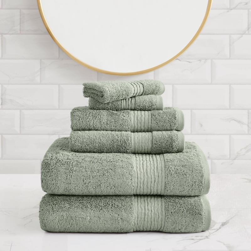 Badgley Mischka Cotton TENCEL™ Oversized 6 Piece Towel Set