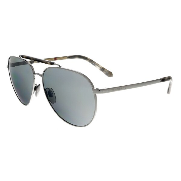 Shop Burberry Be3097 10036g59 Black Aviator Sunglasses