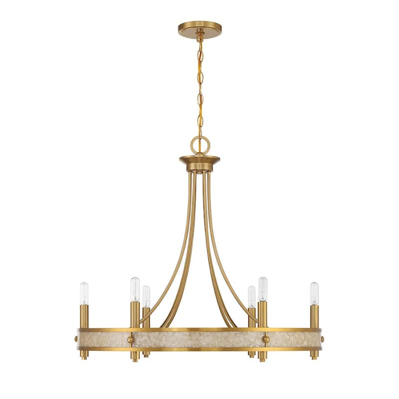 Warm Brass Six Light Chandelier from the Camden Collection - Warm Brass