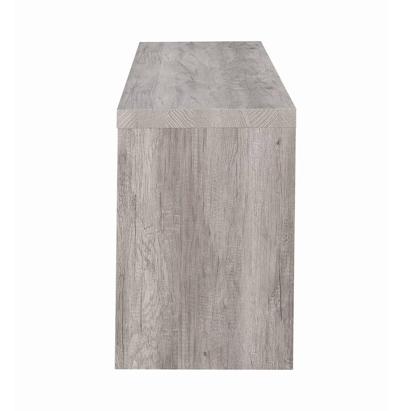 2 Drawers and Open Shelf TV Console in Grey