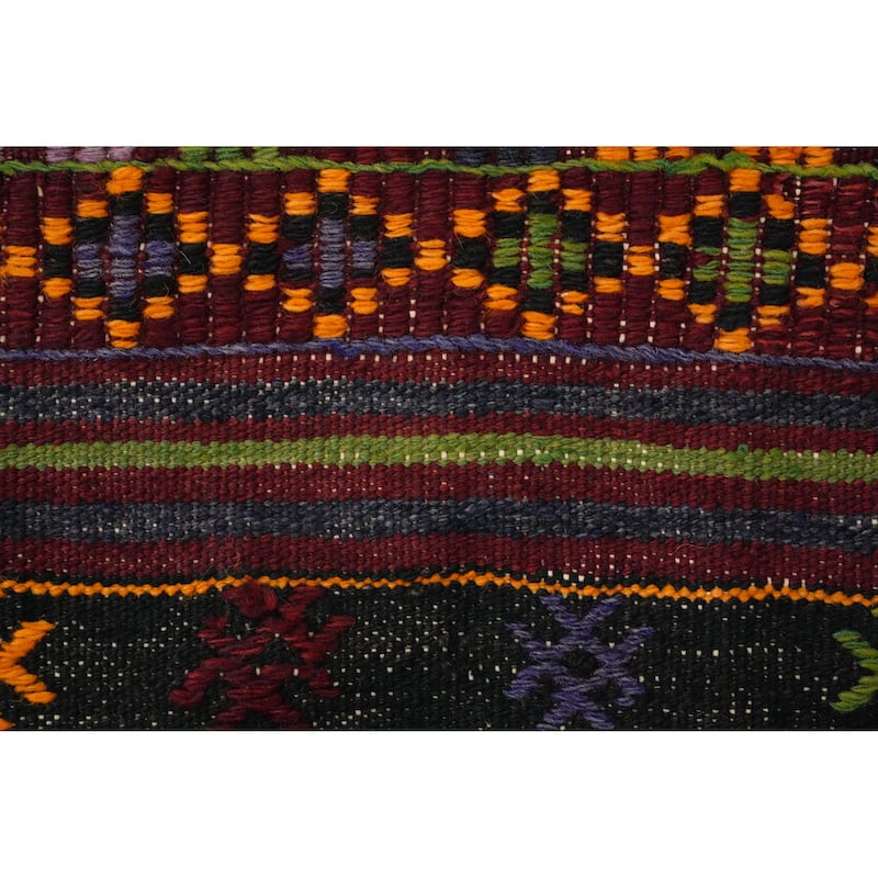 Hand Woven Oriental 100% Wool Carpet Southwestern Tribal Red Kilim Area Rug - 7' 11'' X 4' 10''