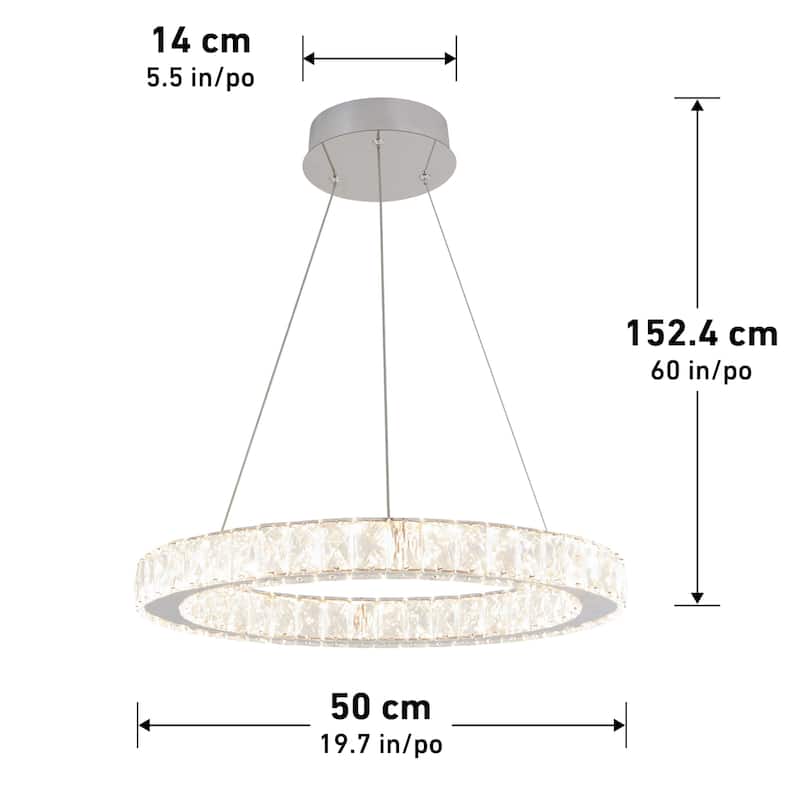 Artika Celebrity Integrated-LED Pendant Chandelier, Chrome Finish