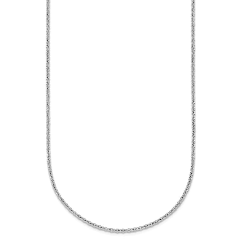 Curata Italian 18k White Gold 1.5mm Cable Chain Necklace (Lobster)