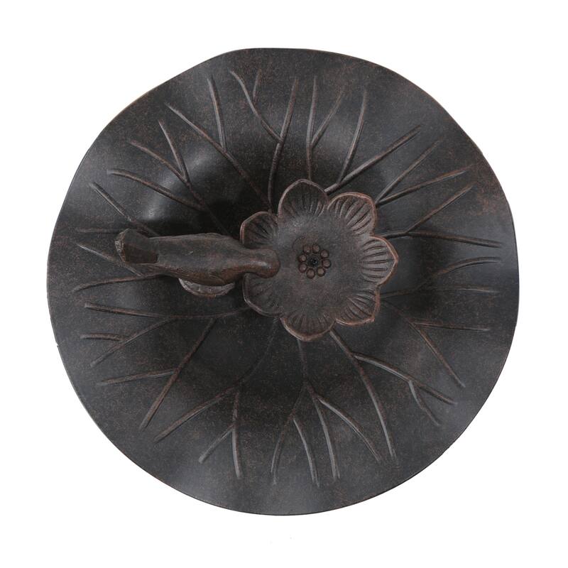 Roomfitters Lancaster Outdoor Aluminum and Iron Top Bird Bath with Stable Iron Base, Bronze