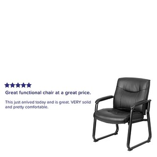 HERCULES Series Big & Tall 500 lb. Rated LeatherSoft Executive Side Reception Chair with Sled Base