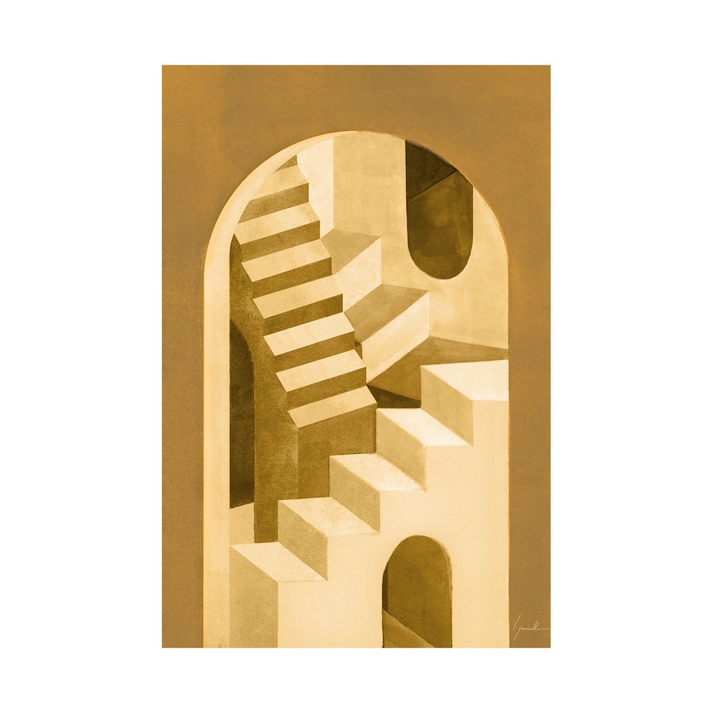 Labyrinth I Yellow (40 x 60) Canvas Art Print