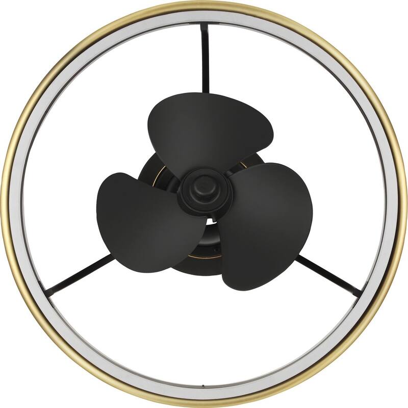 Burnett Collection Oscillating Three-Blade Matte Black Modern Traditional Ceiling Fan with Brushed Bronze Accent