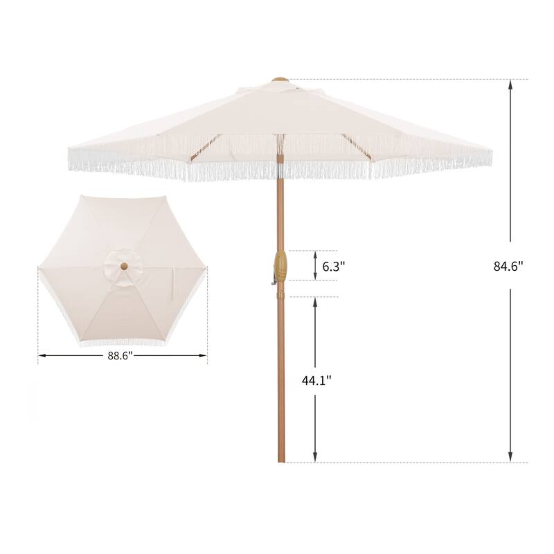 Autlaycil 7.5FT Patio Umbrella with Tilt and Crank