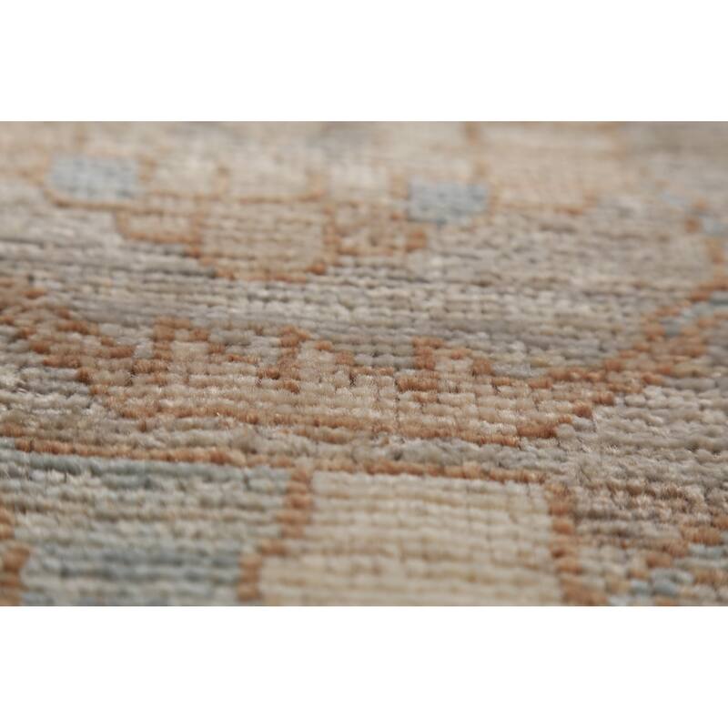 Hand Knotted Oriental 100% Wool Carpet Transitional Medallion Navy Blue & Blues Oushak Area Rug - 13' 11'' X 10' 4''