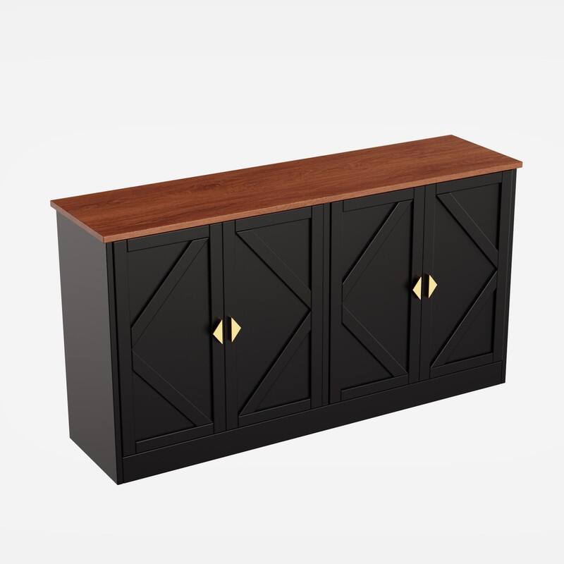 Modern 59" Sideboard, Accent Cabint Credenza TV Stand with Adjustable Shelves