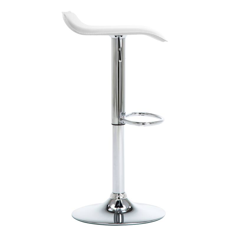 Faux Leather Upholstered Adjustable Barstools Airlift Counter Bar Pub Height Stools Set of 2