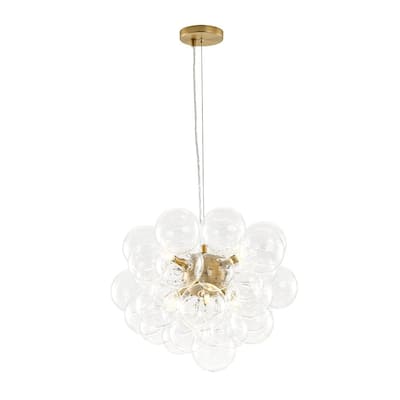 Glam 6-Light Dimmable Cluster Glass Globe Bubble Chandelier