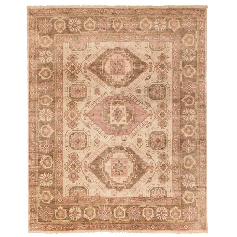 ECARPETGALLERY Hand-knotted Jules Serapi Light Khaki Wool Rug - 8'3 x 10'3