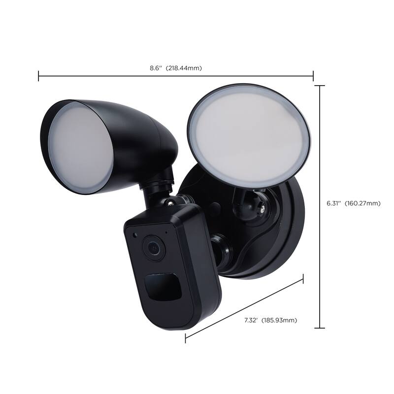 20W Bullet Outdoor SMART Security Light with Camera Starfish Enabled 3K/4K/5K CCT Selectable Black