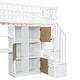 preview thumbnail 7 of 12, Wood Twin Size Loft Bed with Built-in Desk, LED, Storage Shelves, Cabinets, and Staircase