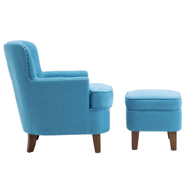 Porthos Home Idir Accent Chair, Fabric Upholstery, Rubber Wood Legs